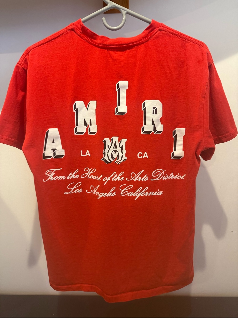 AMIRI Red Short Sleeve Logo T-shirt 100% Cotton Size M